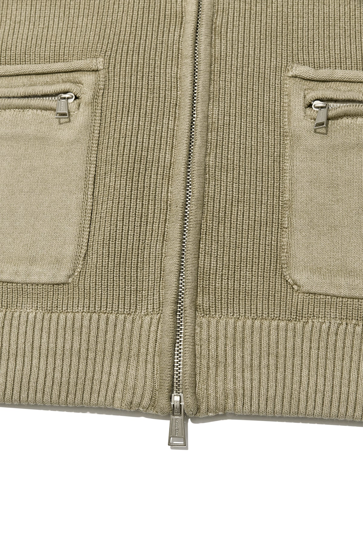 [matinkim] LOGO POINT WASHED KNIT VEST FOR MEN IN LIGHT KHAKI
