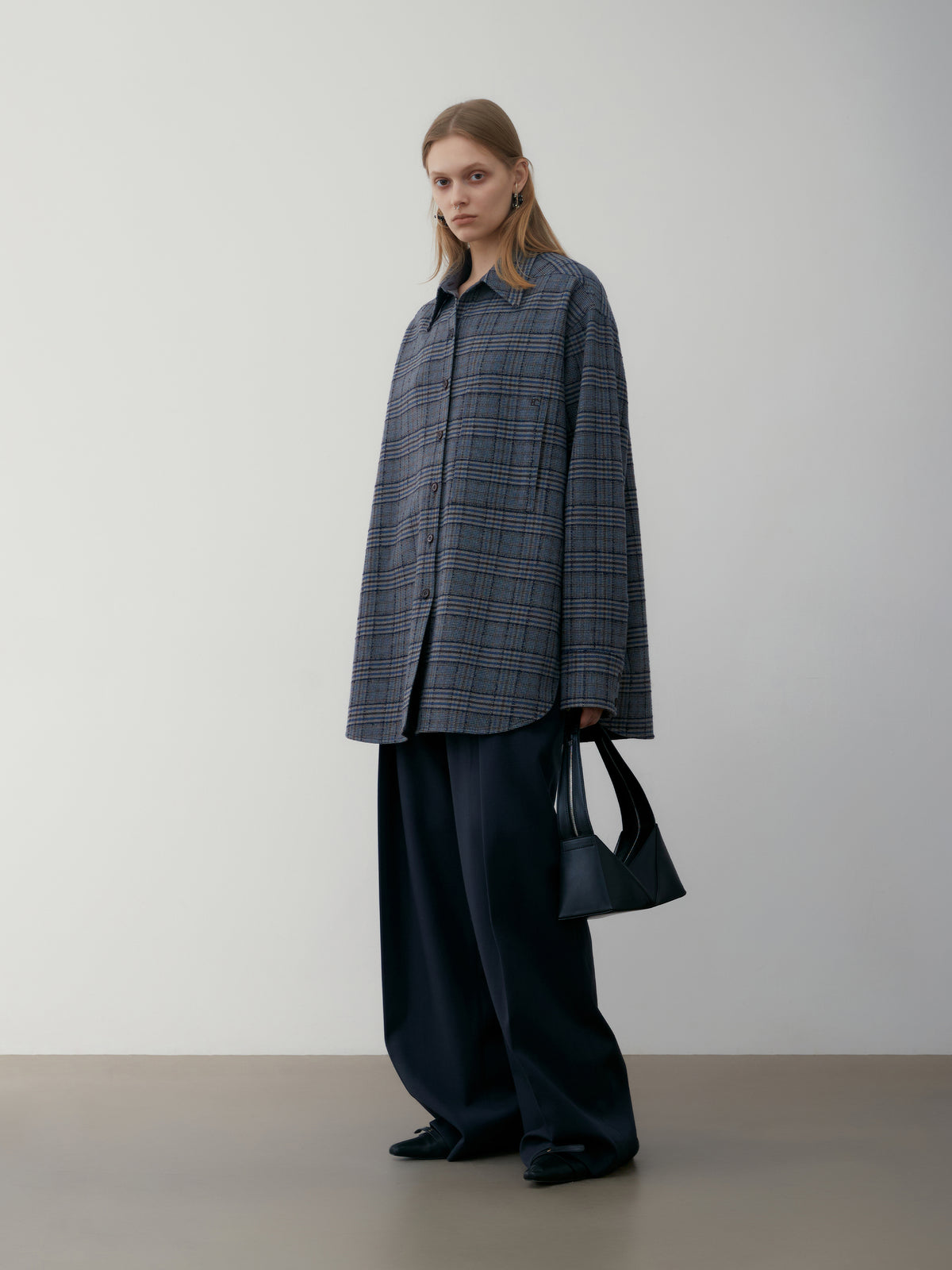 Low Classic Wool Check Shirt Blue