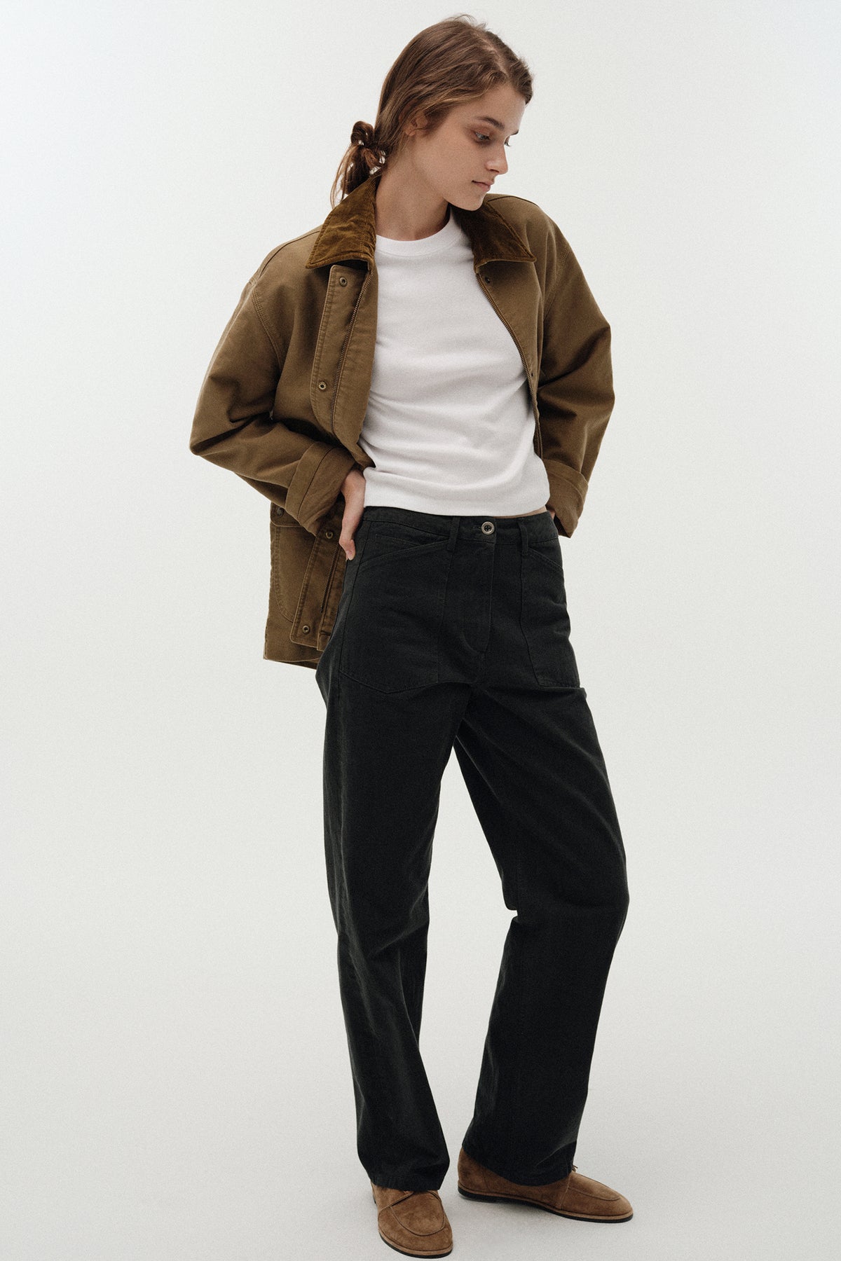 Nothing Written Pet selvage straight pants (Charcoal)