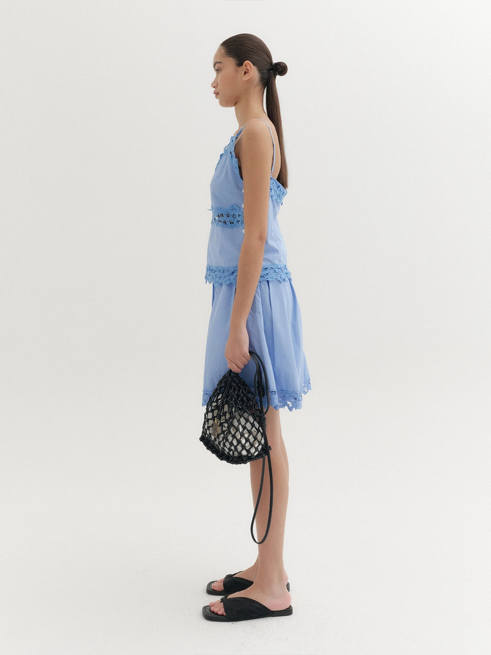EENK Lace A-Line Shorts - Light Blue