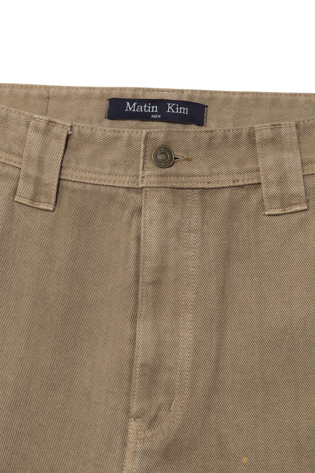 [matinkim] Vintage Painting Carpenter Pants For Men IN Beige