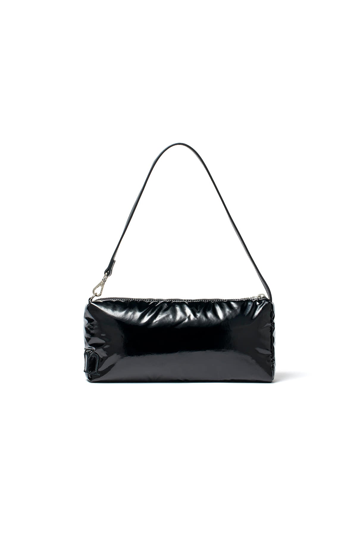 [matinkim] GLOSSY LOGO STITCH MINI SHOULDER BAG IN BLACK