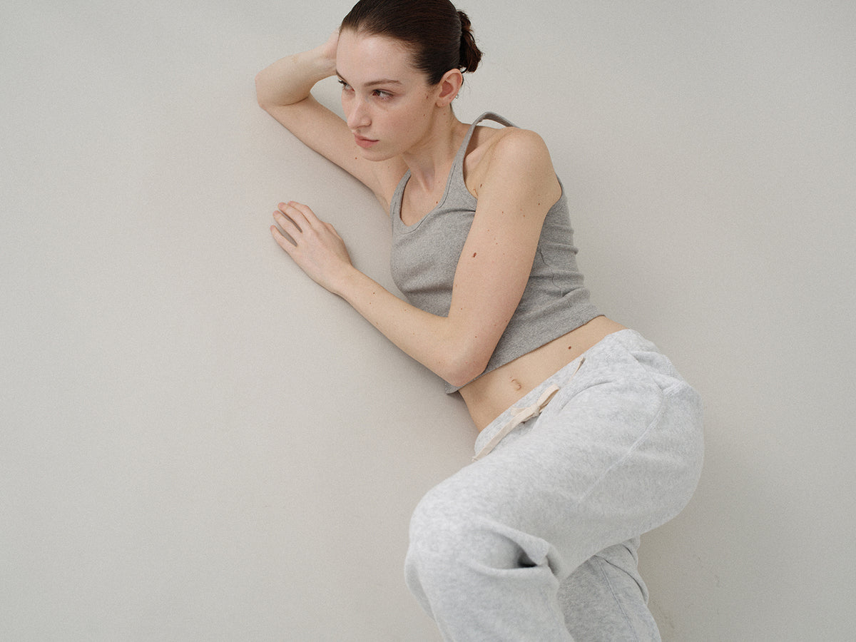 Nothing Written Curved rib tank (Gray)