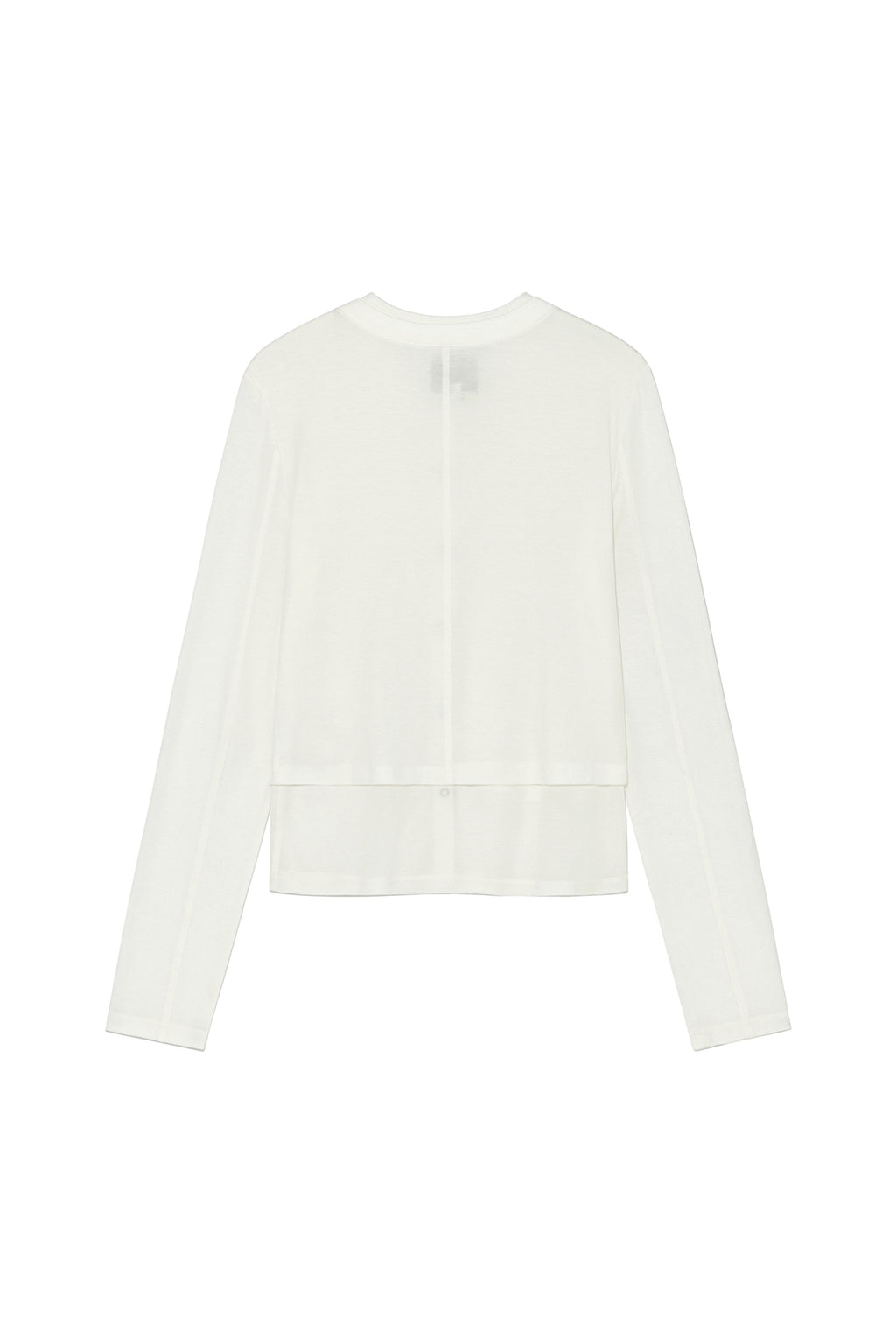 [matinkim] LAYERED SNAP CARDIGAN IN WHITE