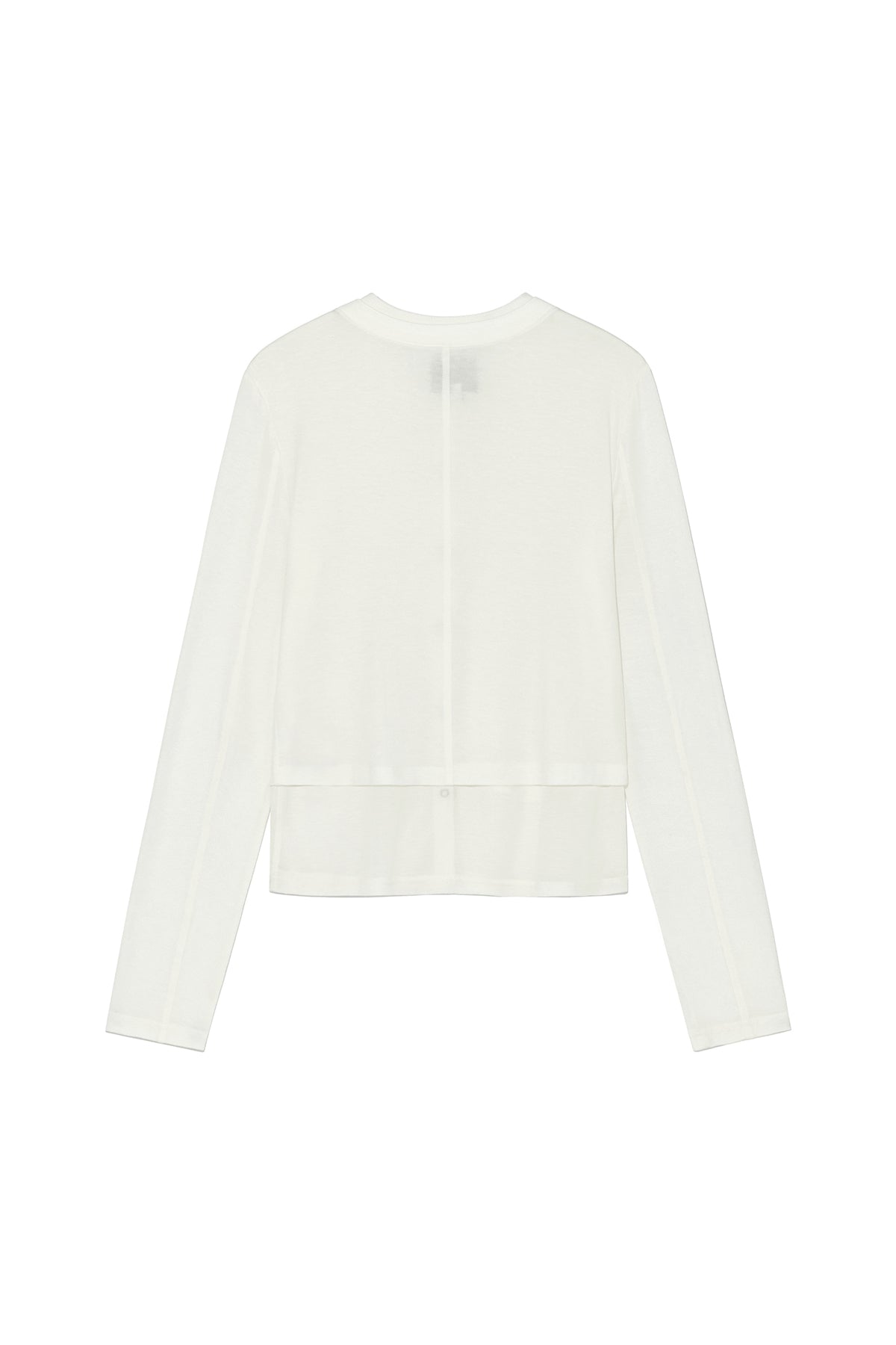 [matinkim] LAYERED SNAP CARDIGAN IN WHITE
