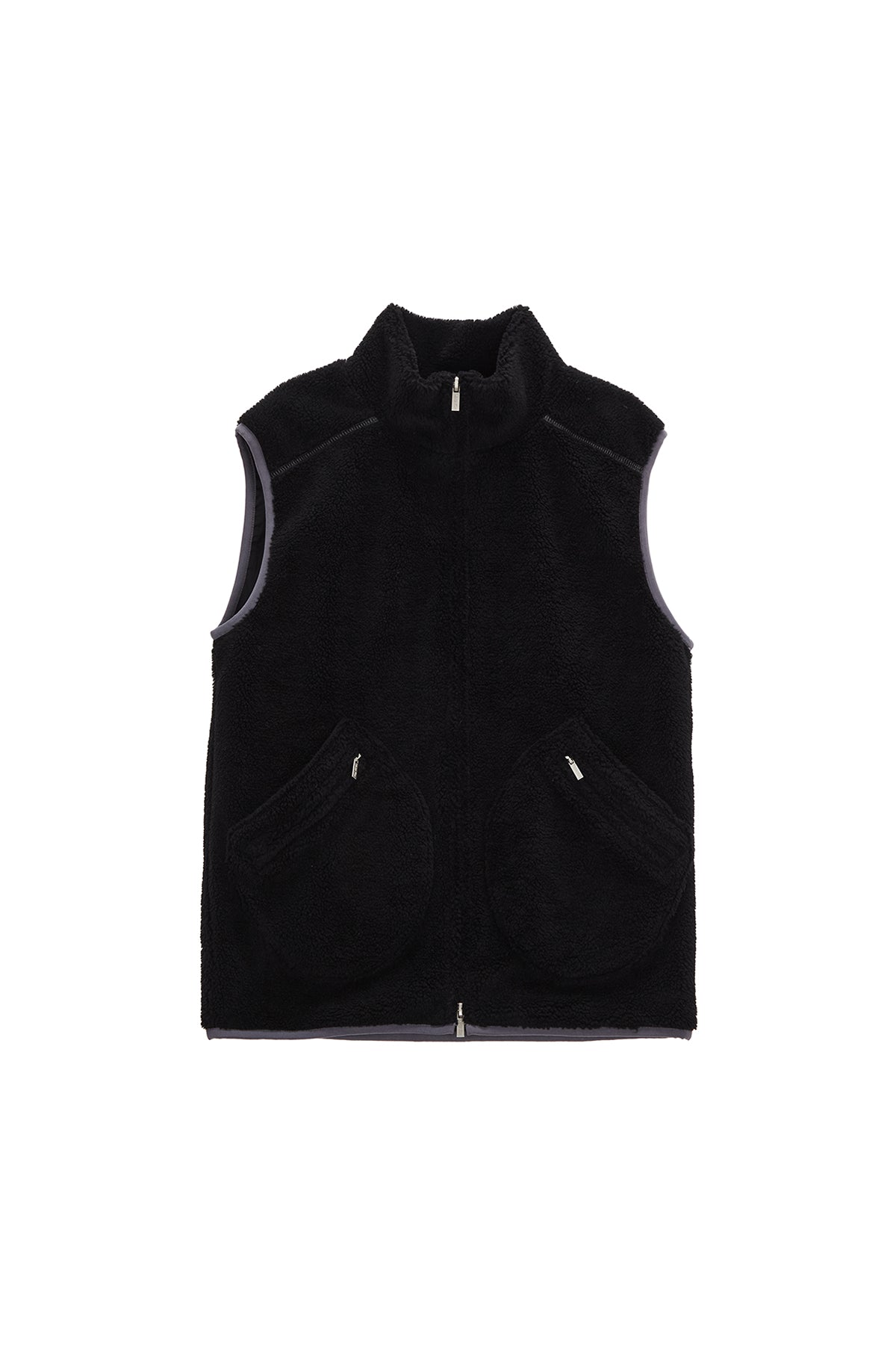Matinkim Round Pocket Fleece Vest In Black