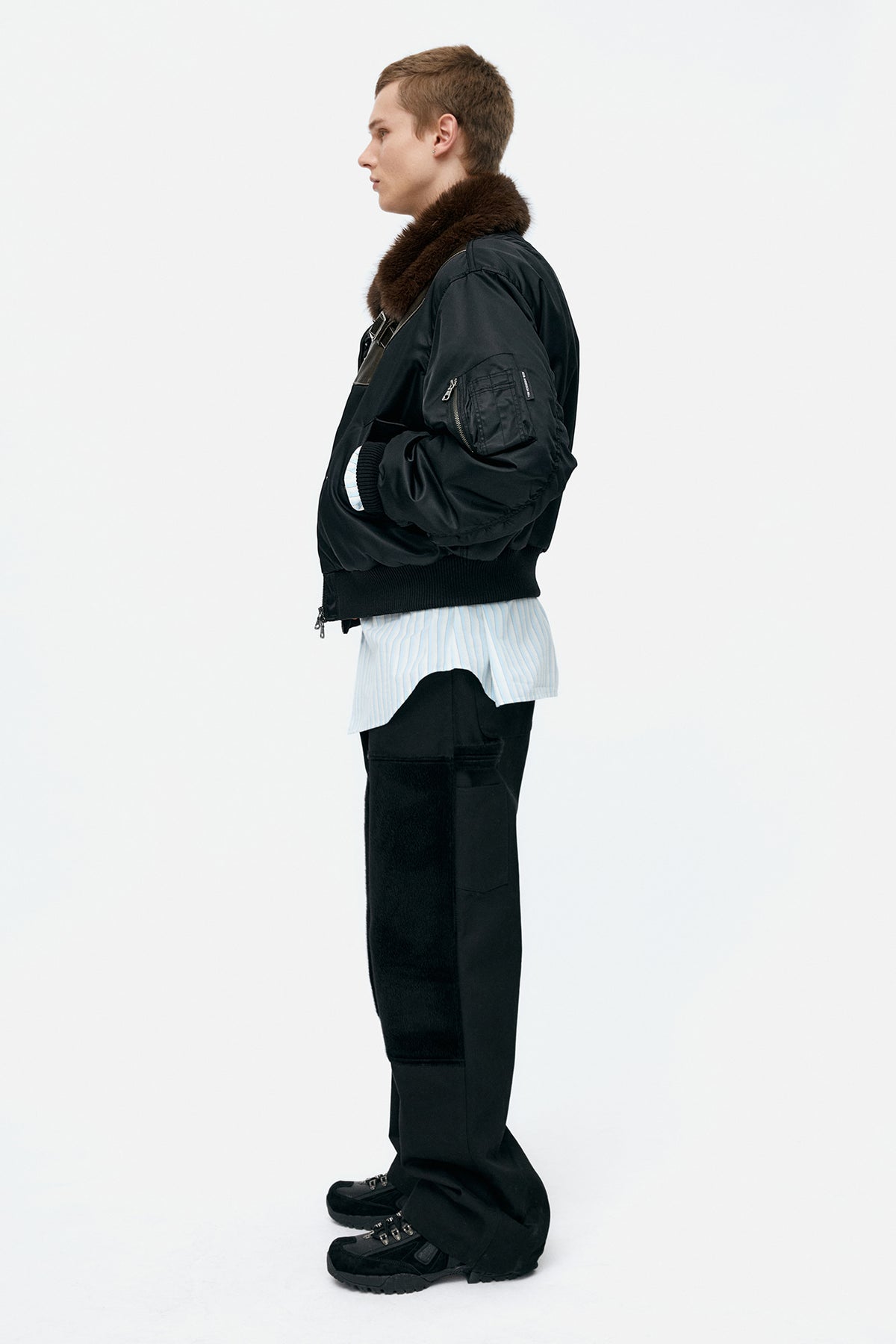 Andersson Bell Fur Collar Leather Patch MA-1 Bomber
