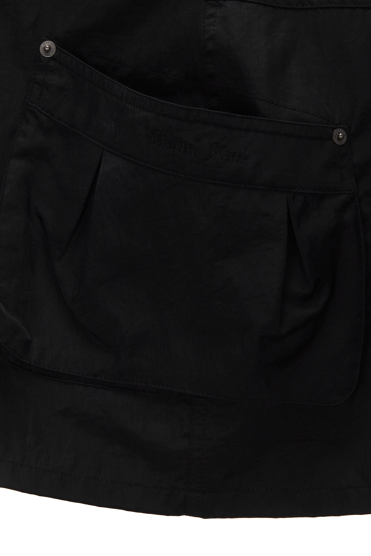 Matinkim Lowrise Nylon Cargo Mini Skirt IN Black