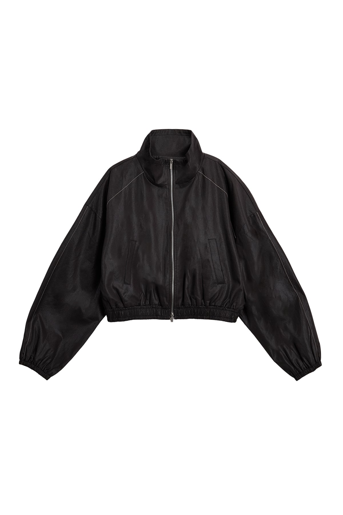 [matinkim] MATIN ROUGH COATING CROP BOMBER IN DARK BROWN