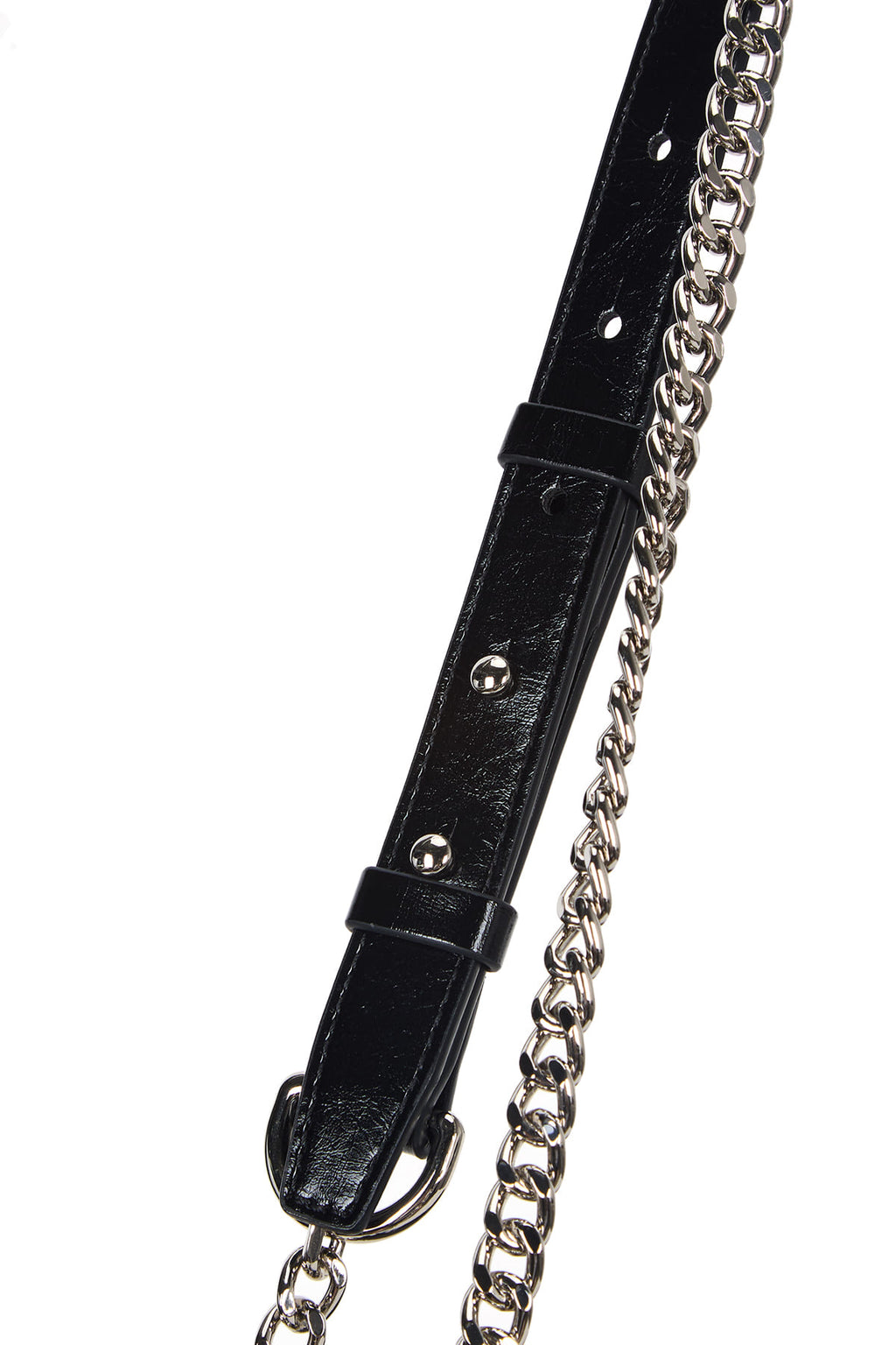 [matinkim] GLOSSY QUILTING MEDIUM CHAIN BAG IN BLACK
