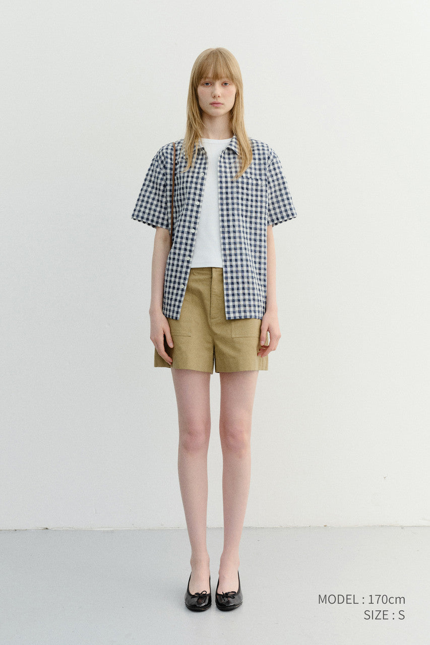 Dunst Unisex Checked Pajama Shirt Navy Check