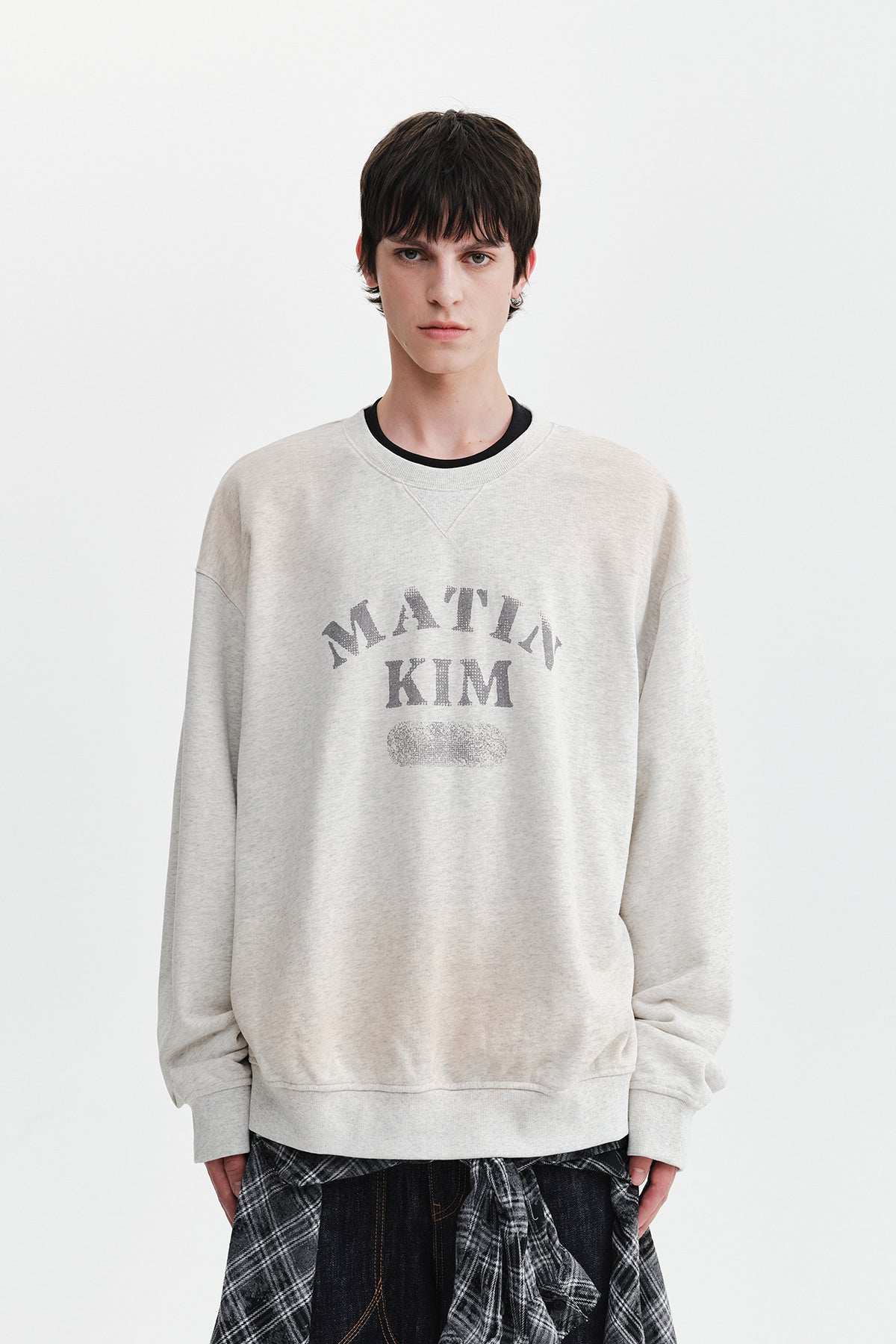 Matinkim Vintage Spray Logo Sweatshirt IN Light Beige