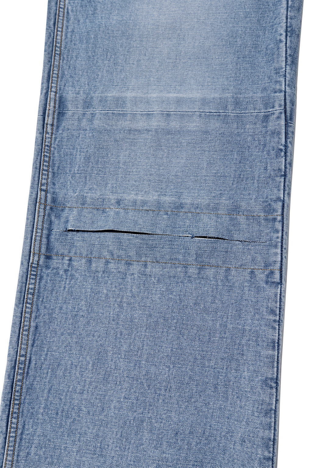 Matinkim Unbalance Cut Point Denim Pants IN Blue