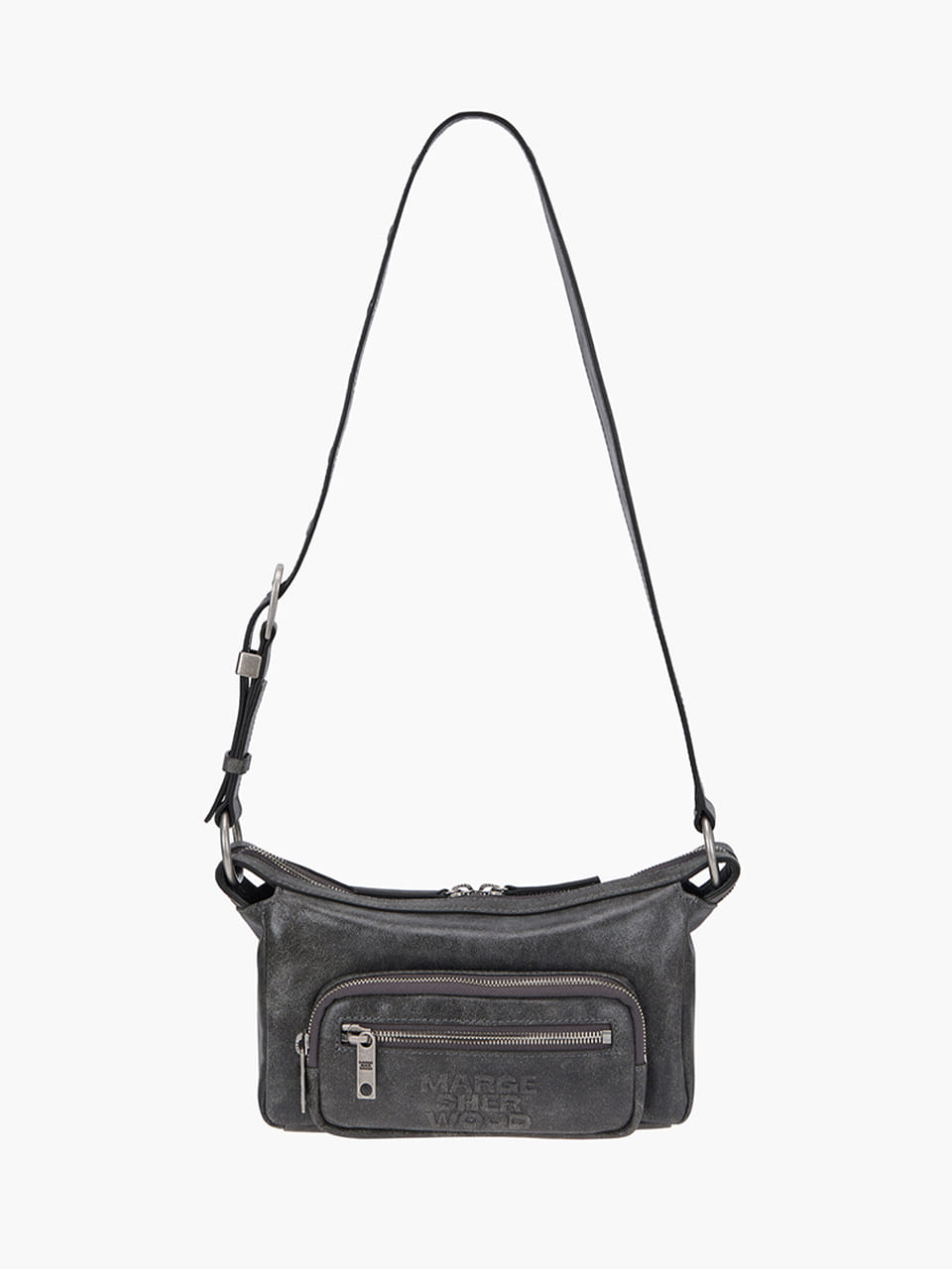 Margesherwood Outpocket Hobo Mini white+grey two-tone cracked
