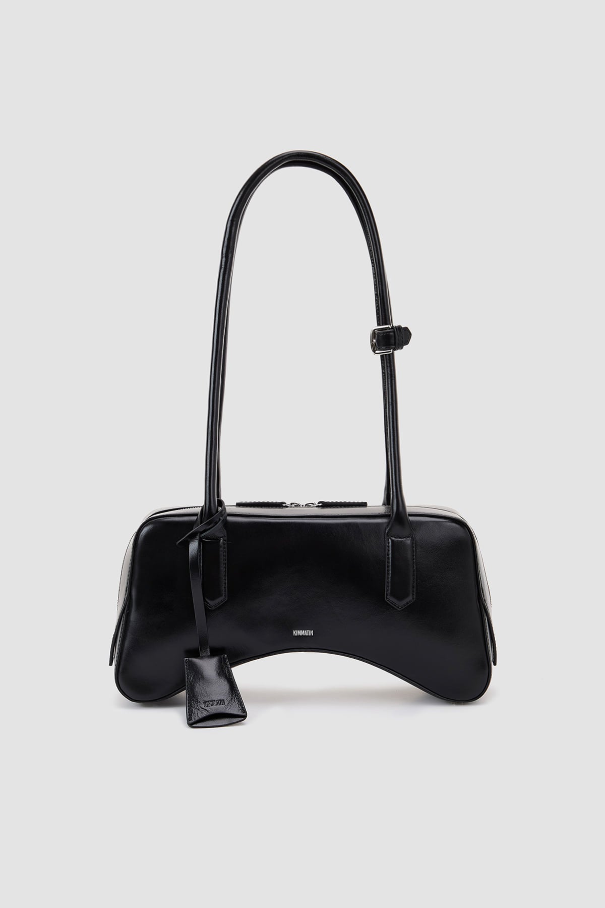 Matinkim Arch Shape Leather Bowling Bag IN Black