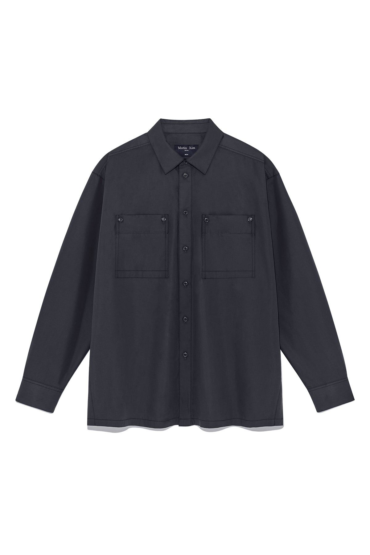Matinkim Pocket Foldover Shirt For Men IN Charcoal