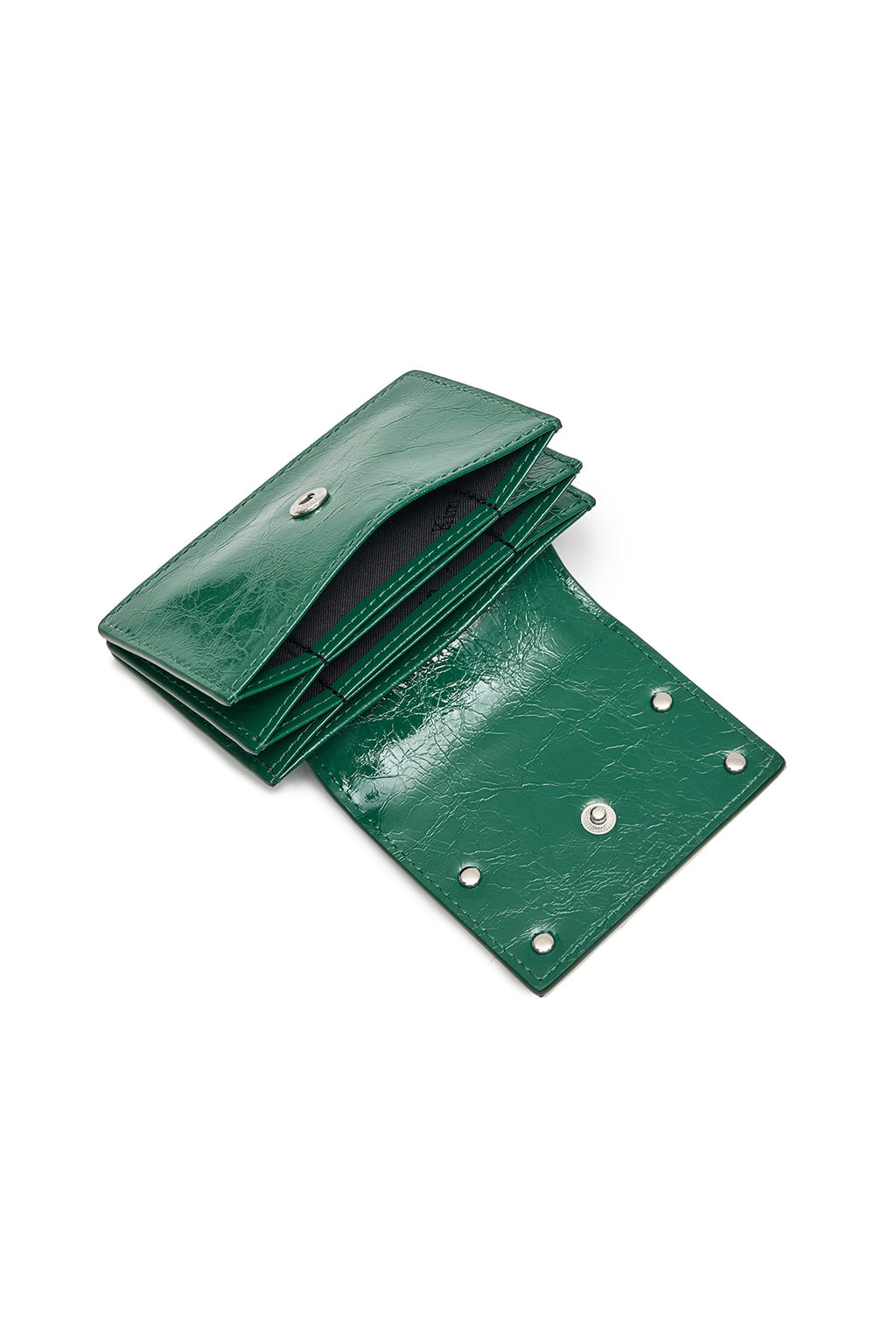 Matinkim Glazed Accordion Wallet IN Green