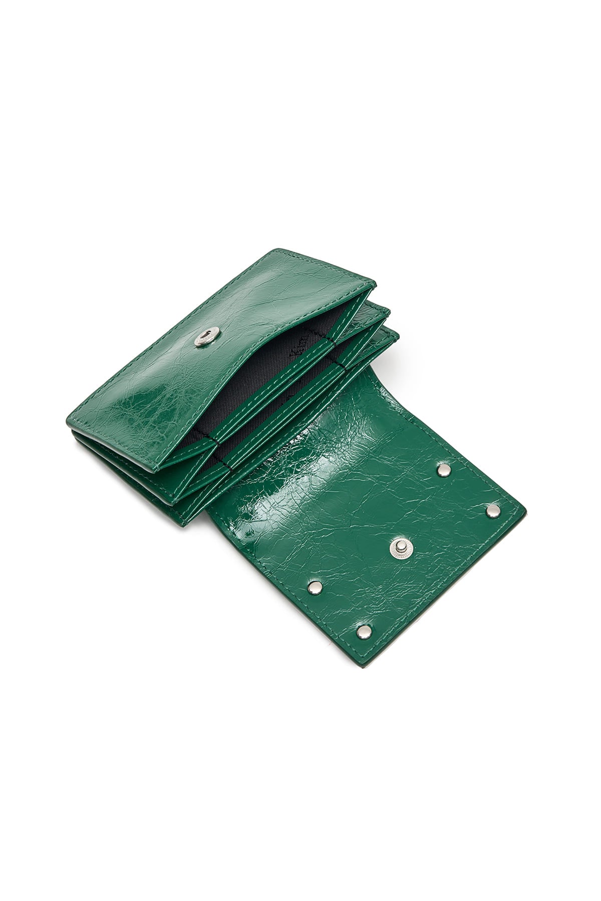 Matinkim Glazed Accordion Wallet IN Green