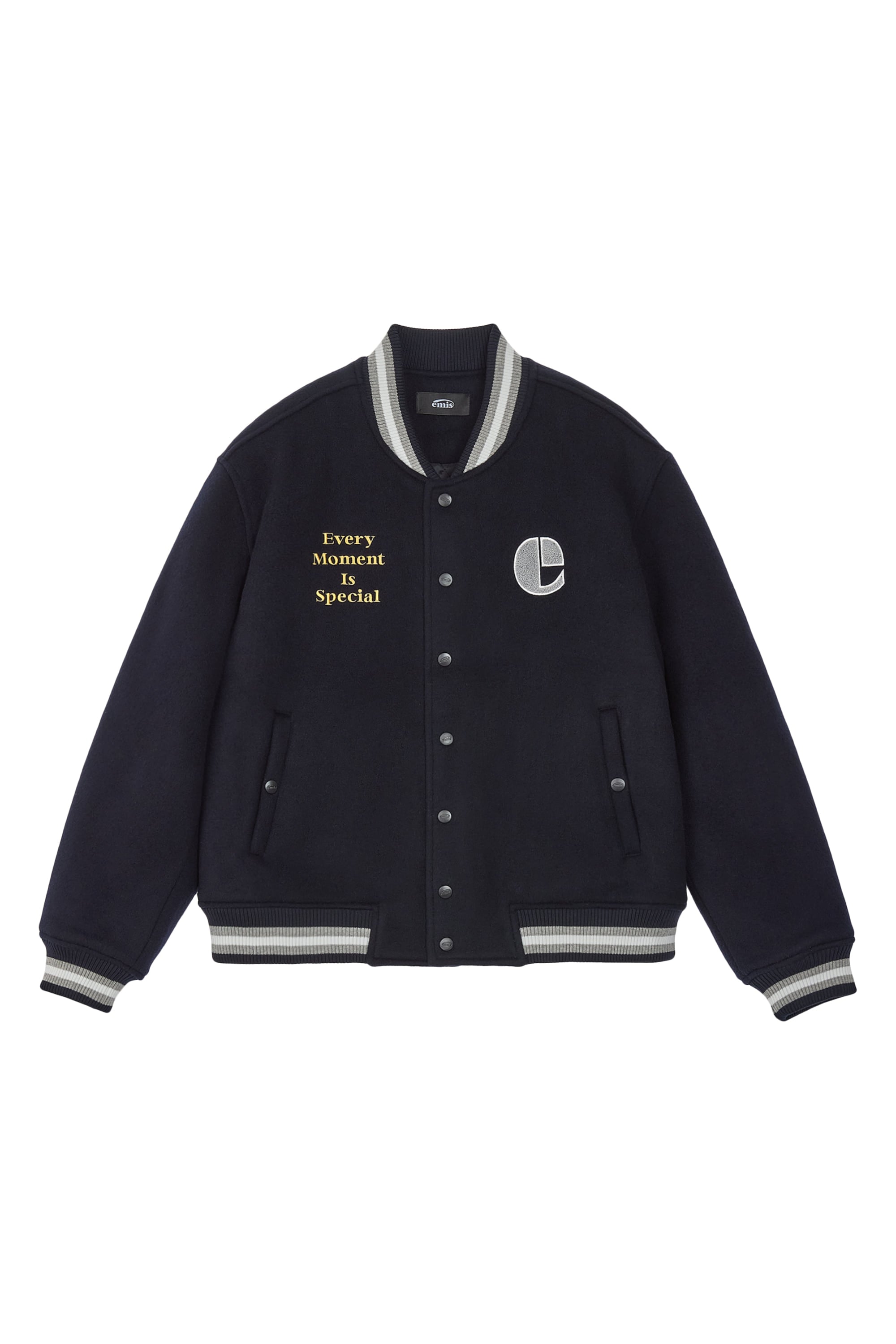 EMIS WOOL VARSITY JACKET-NAVY