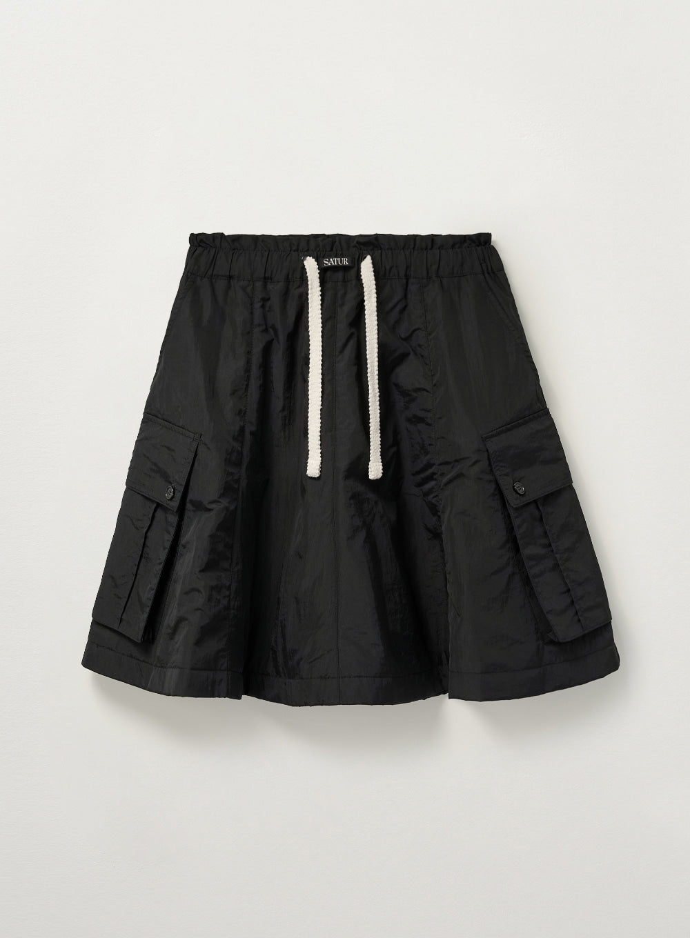 [satur] (W) Padded Balloon Cargo Skirt - Black