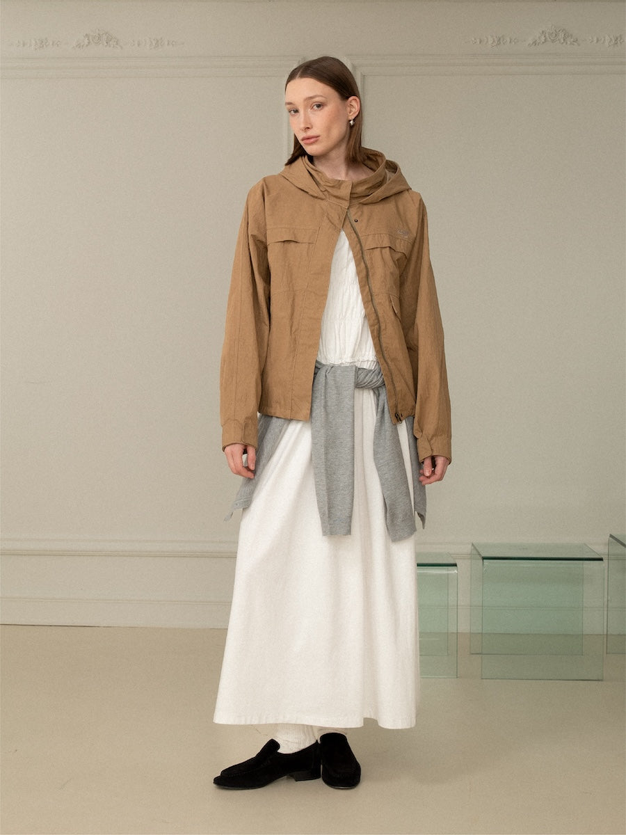 GLOWNY G Packable Hood Jacket (Brown)