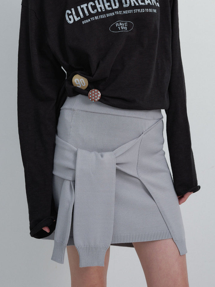 Raive Tied Layered Knit Skirt