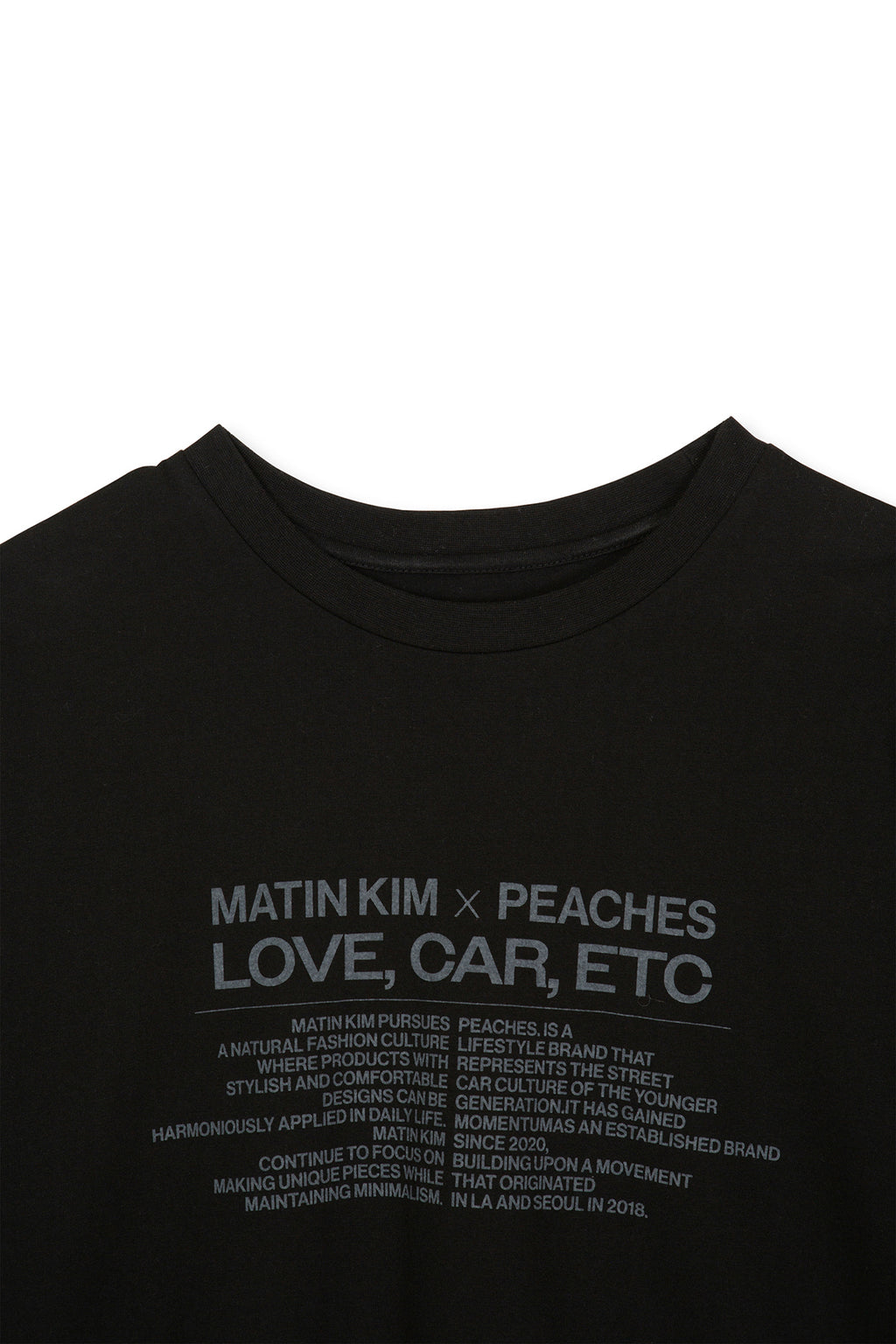 [matinkim] PEACHES LOVE CAR ETC GRAPHIC TOP IN BLACK