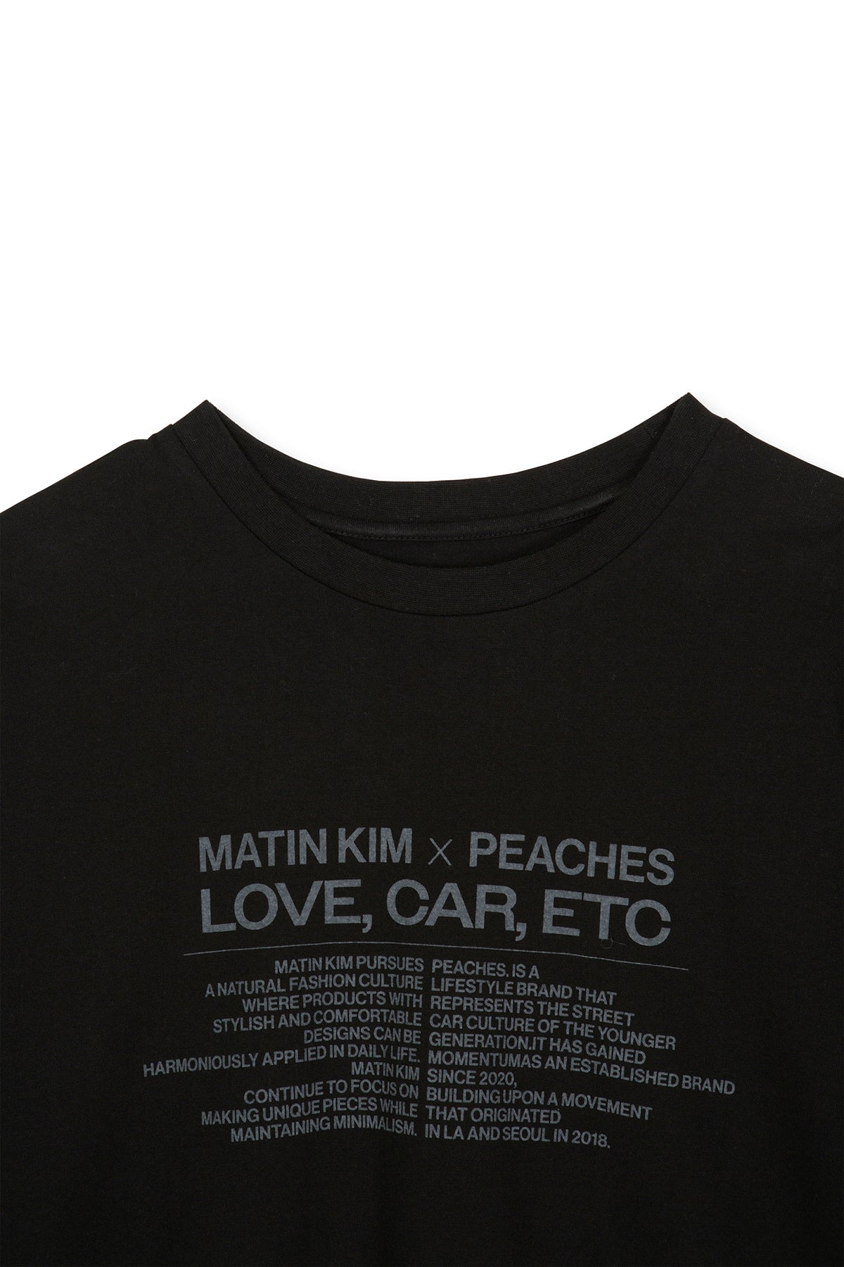 [matinkim] PEACHES LOVE CAR ETC GRAPHIC TOP IN BLACK
