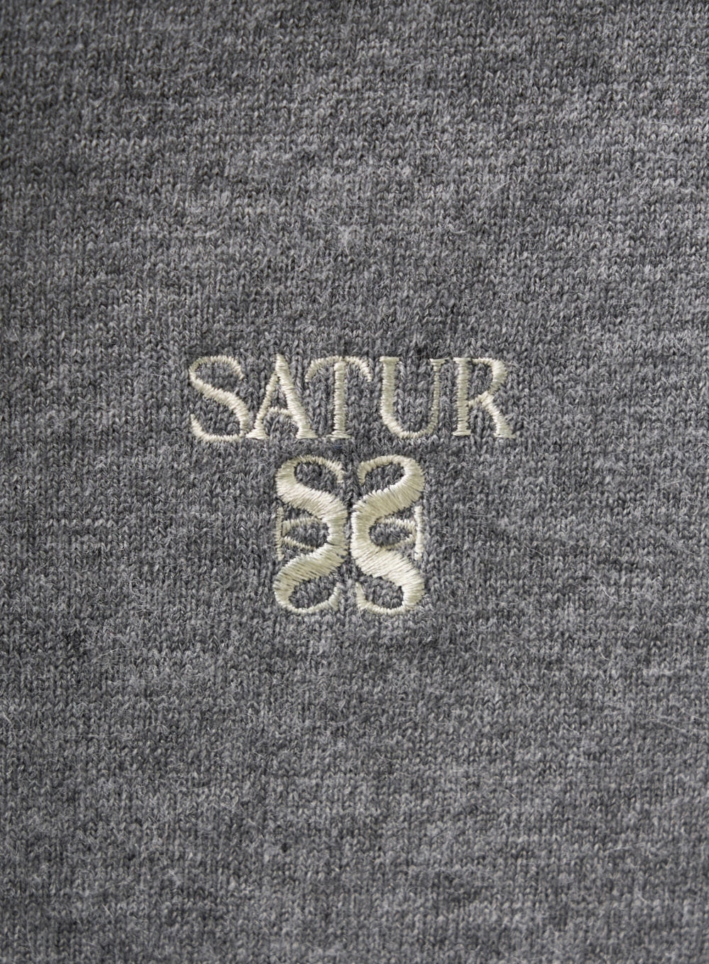 [satur] (W) Classic Knit Hood Zip-up - Melange Gray