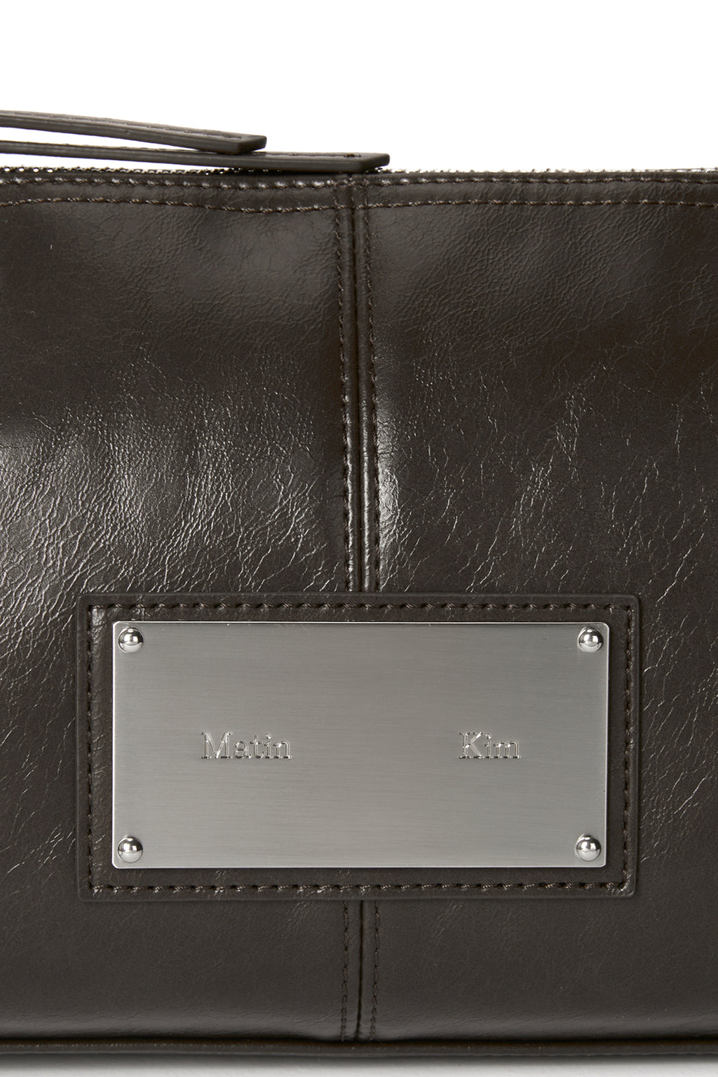 [matinkim] BUCKLE STRAP SHOULDER BAG IN BROWN