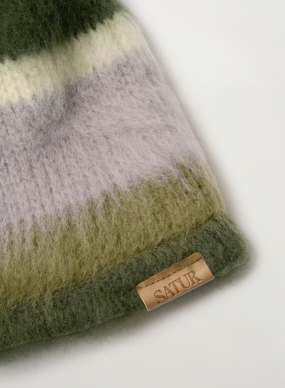 [satur] Stripe Knit Bucket Hat - Khaki