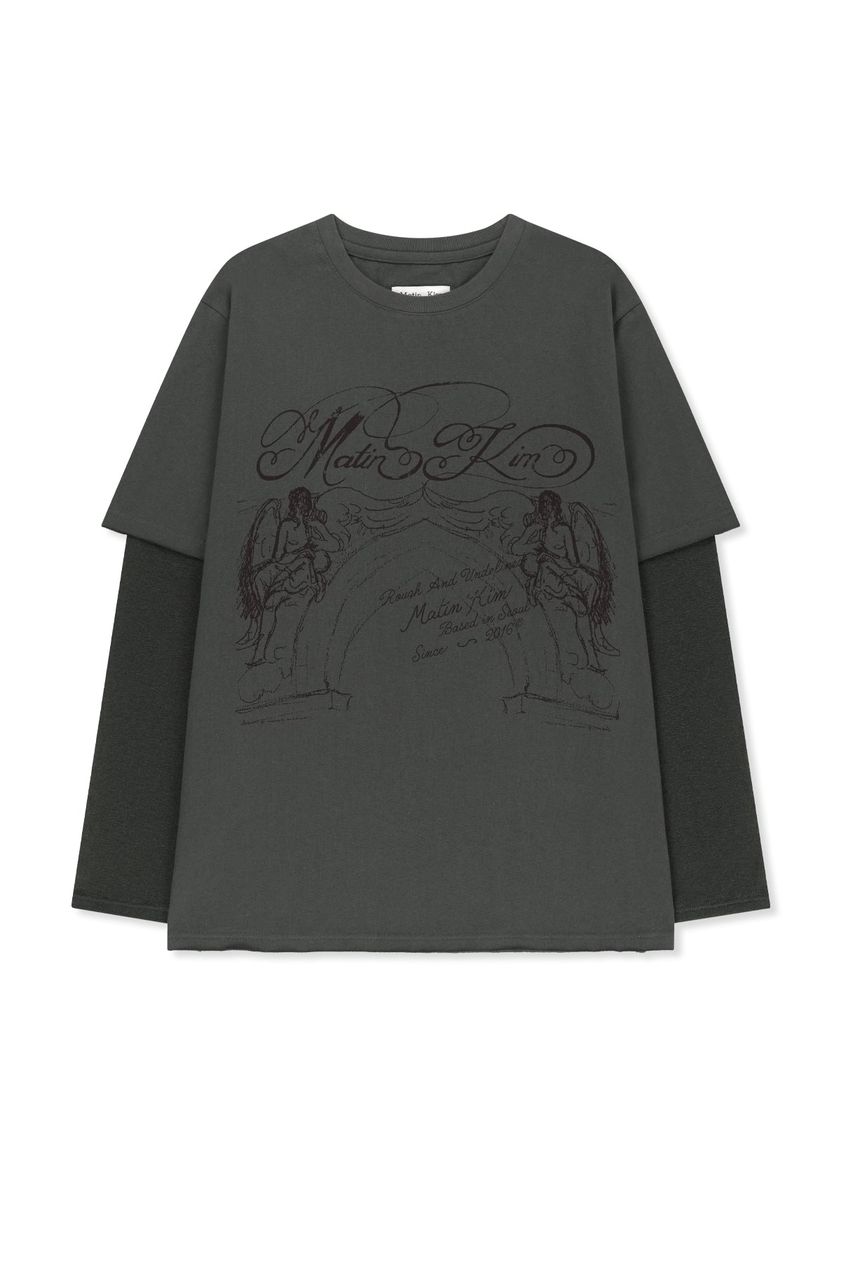 Matinkim Graffiti Artwork Layered Top IN Charcoal
