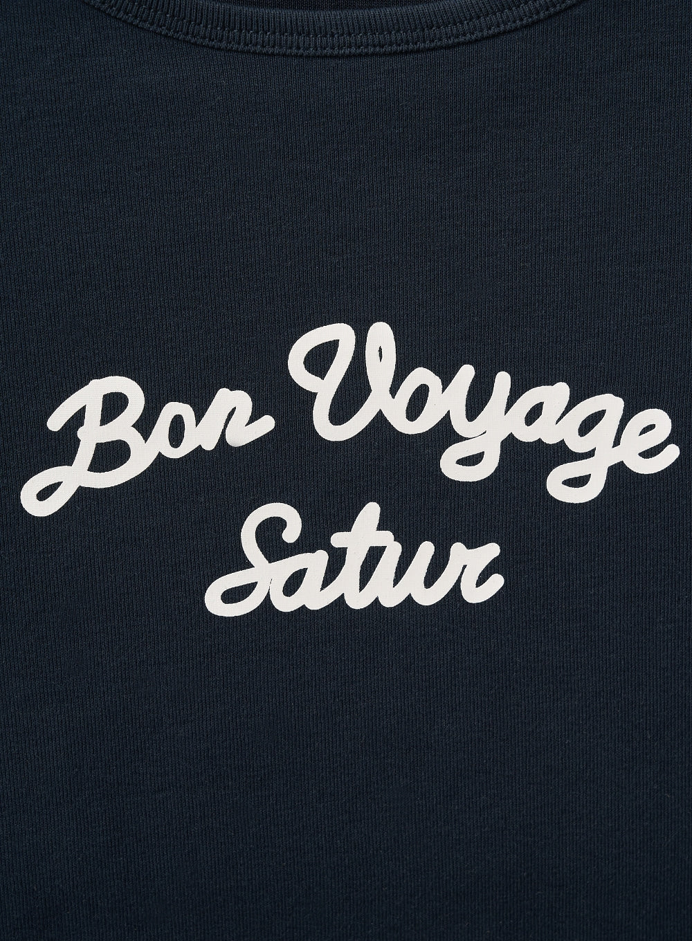 [satur] (W) Bon Voyage Slim Fit Crop T-Shirt - Navy