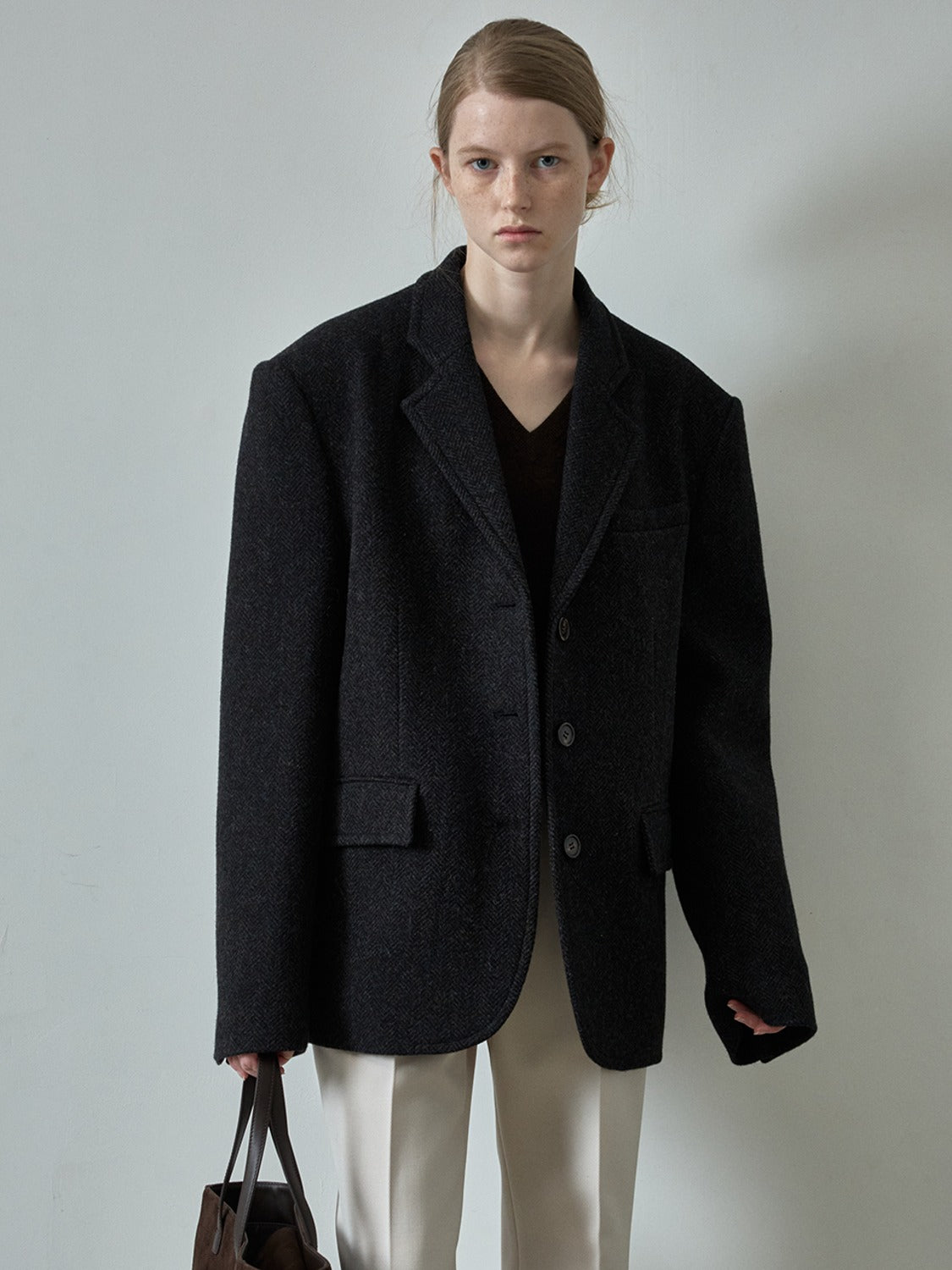 Facade Pattern Herringbone Tailored Jacket multi navy