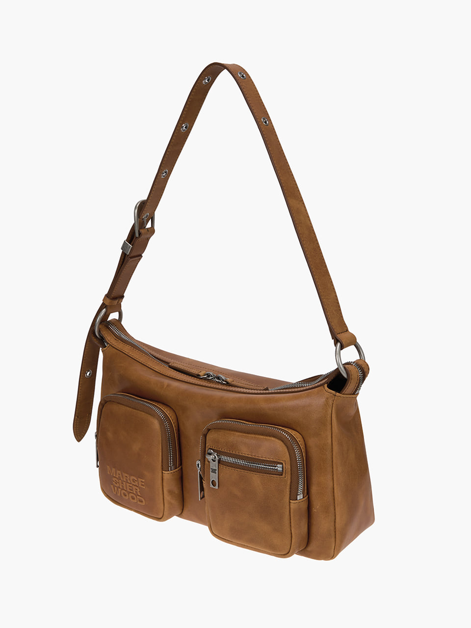 Margesherwood Outpocket Hobo saddle brown pull-up