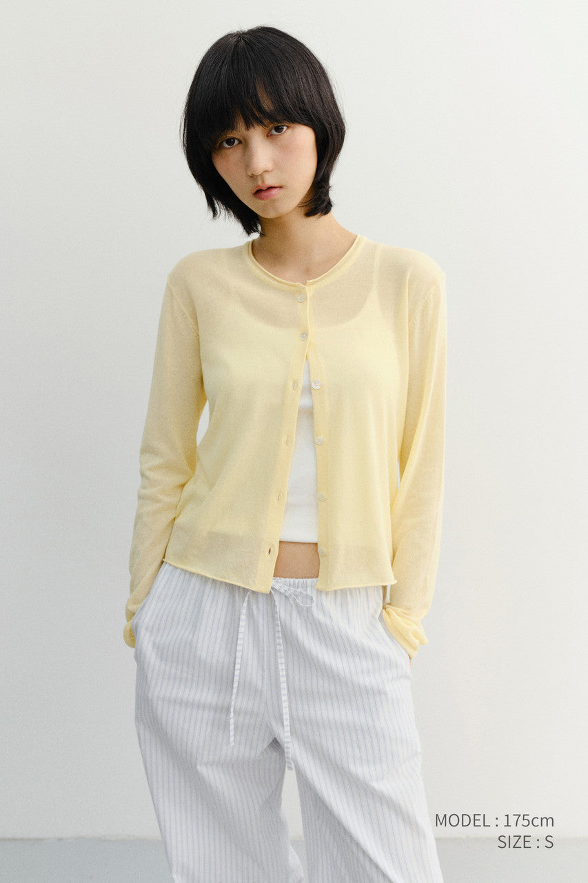 Dunst Summer Essential Crewneck Cardigan Butter