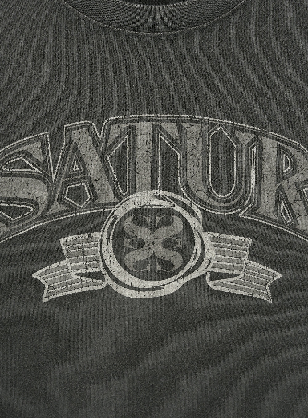 [satur] (W) Arch Logo Pigment Washed T-shirt - Charcoal