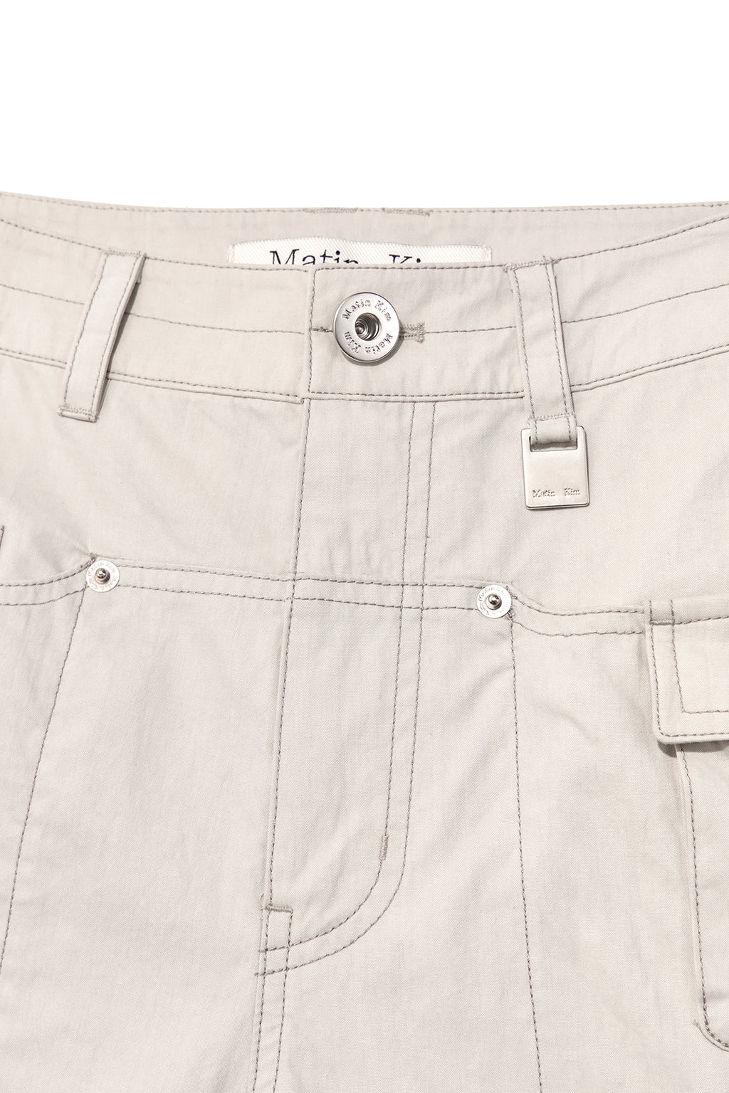 [matinkim] SNAP POCKET POINT FATIGUE PANTS IN GREY