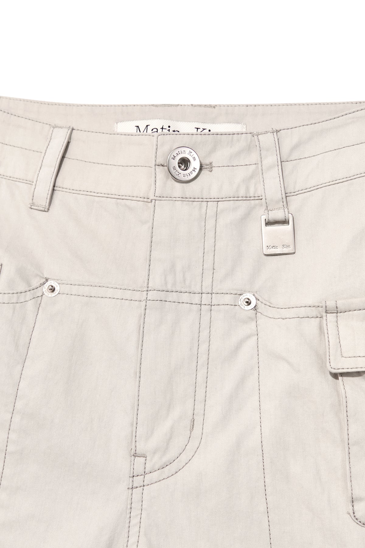 [matinkim] SNAP POCKET POINT FATIGUE PANTS IN GREY