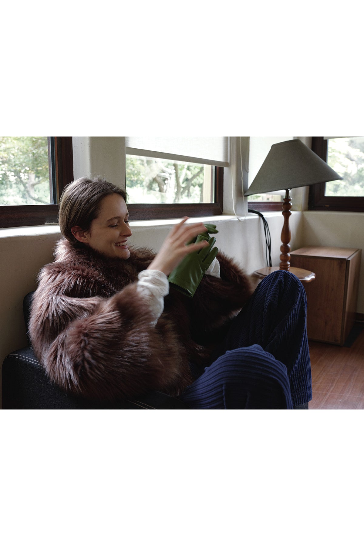 Overdueflair Vegan Fur Jacket Brown