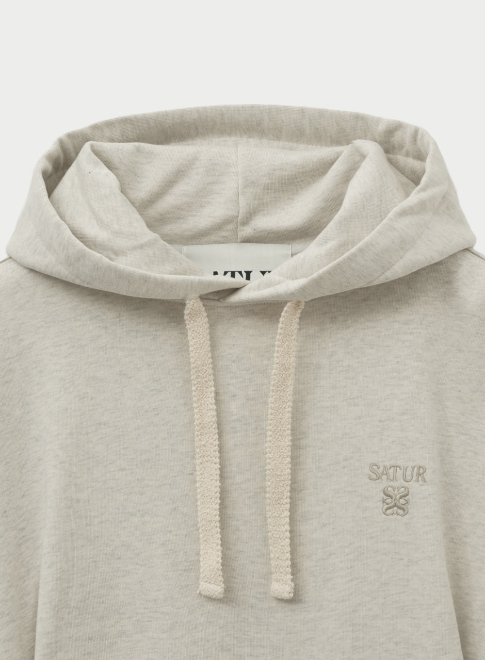 [satur] Apero Loose Fit Tuck Pocket Hoodie - Melange Ivory