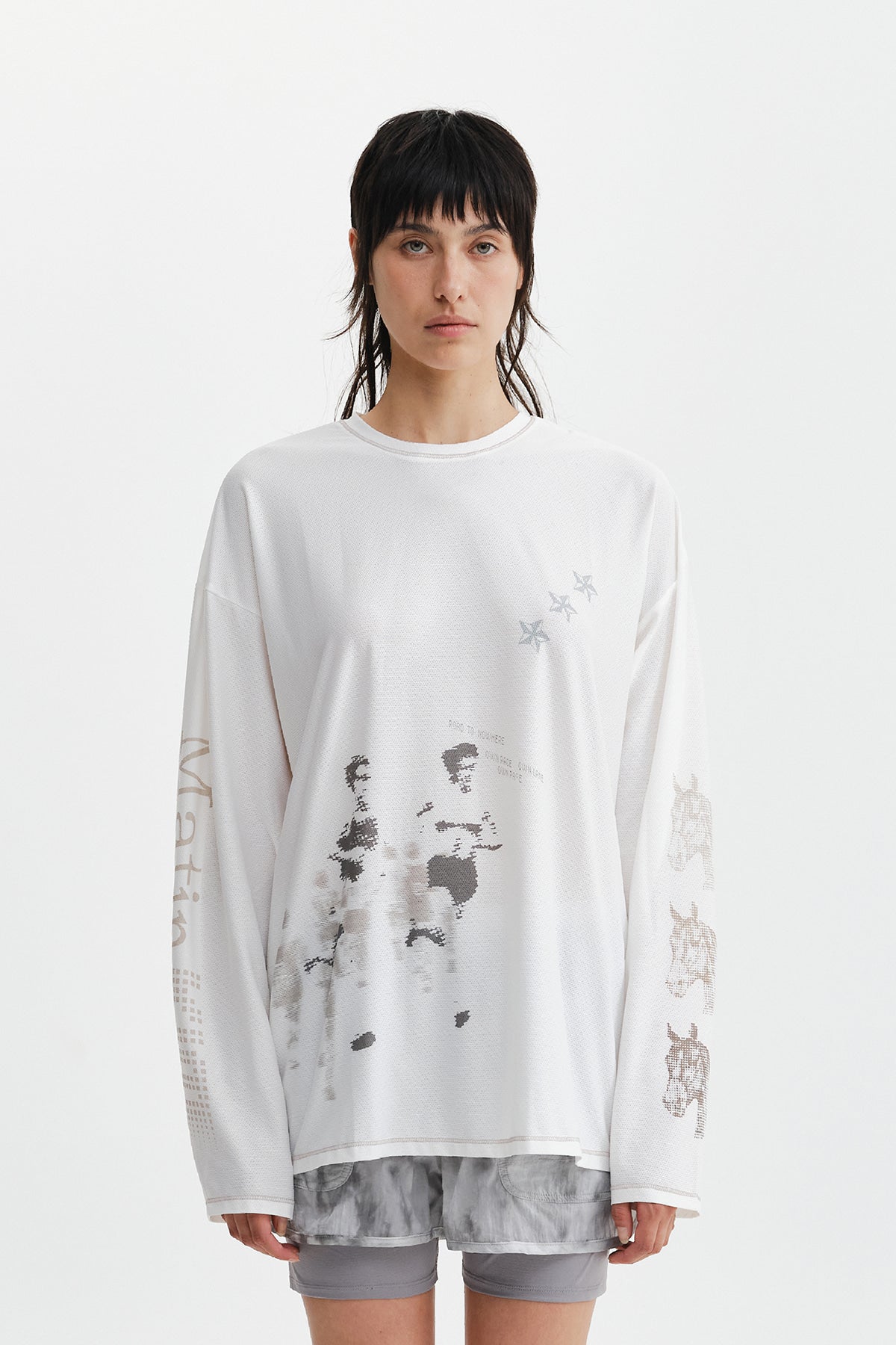 Matinkim Matin Pace Graffiti Covered Top IN Ivory