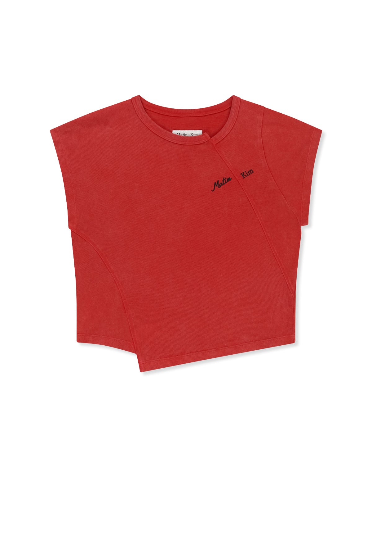 Matinkim Curved Cut Slim Top IN Red