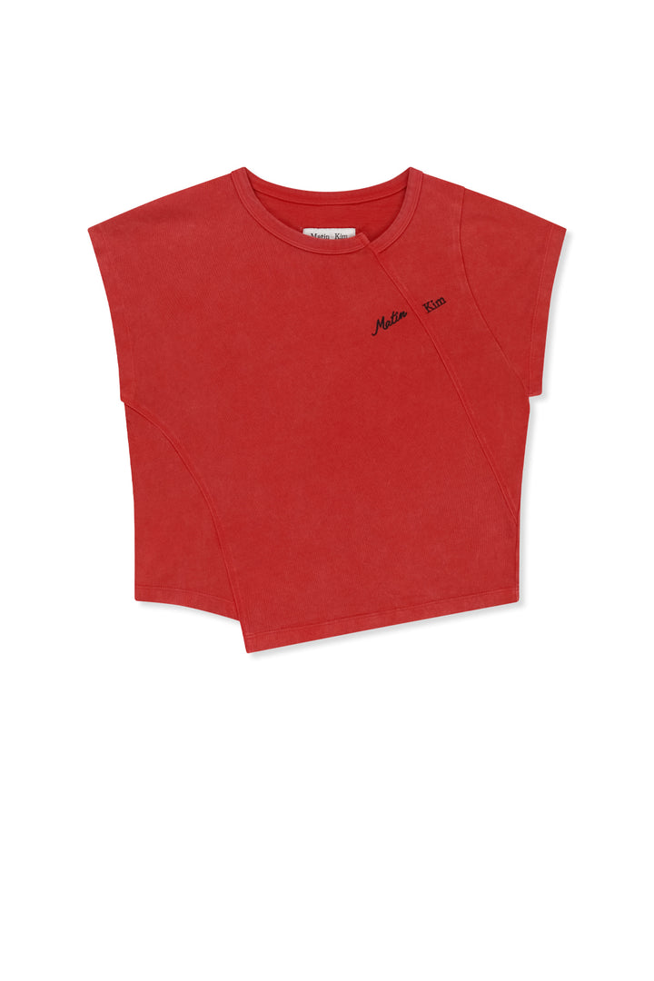 Matinkim Curved Cut Slim Top IN Red