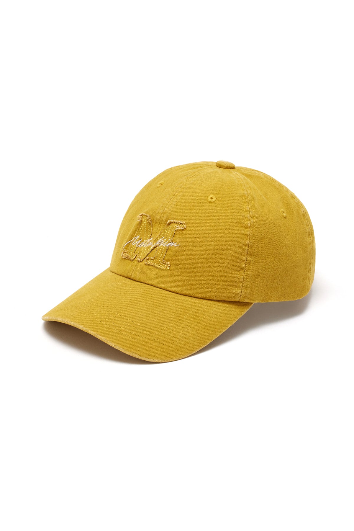 [matinkim] MATIN CURSIVE BALL CAP IN MUSTARD