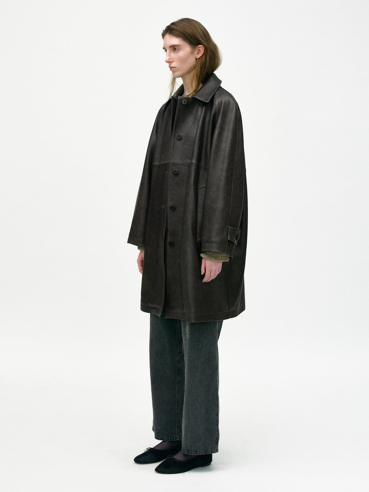 Nothing Written Raglan lambskin coat (Vintage brown)