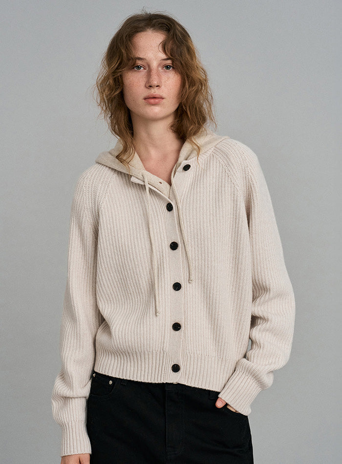 Mango Maniplease Wiwi Wool Cardigan Oat Grey