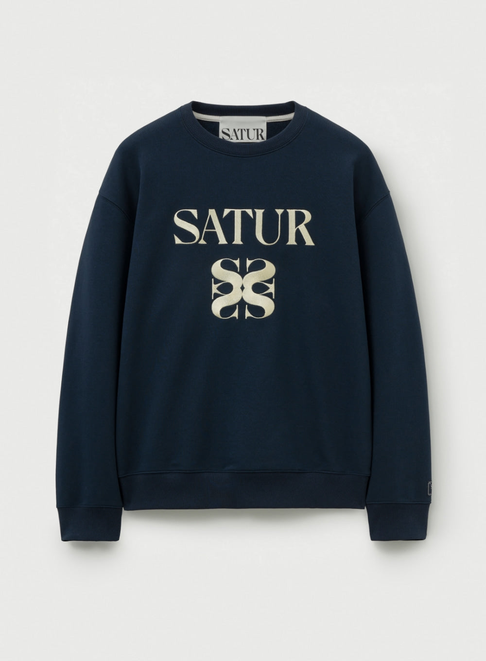 [satur] Classic Logo Sweatshirt - Navy Yellow