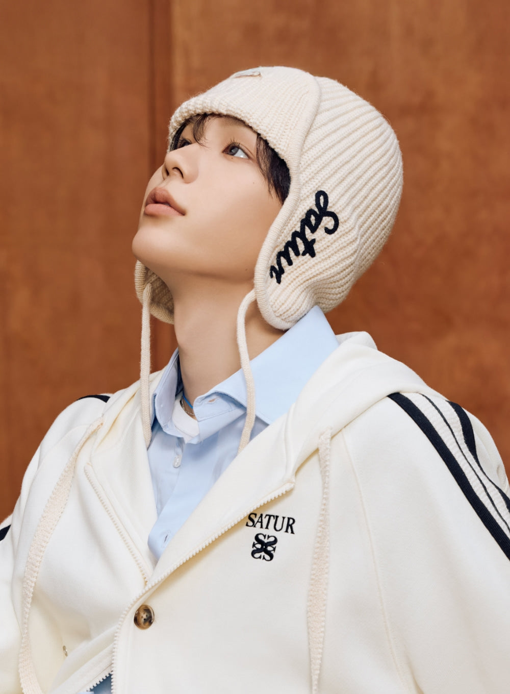 [satur] Earmuff Knit Beanie - Cream