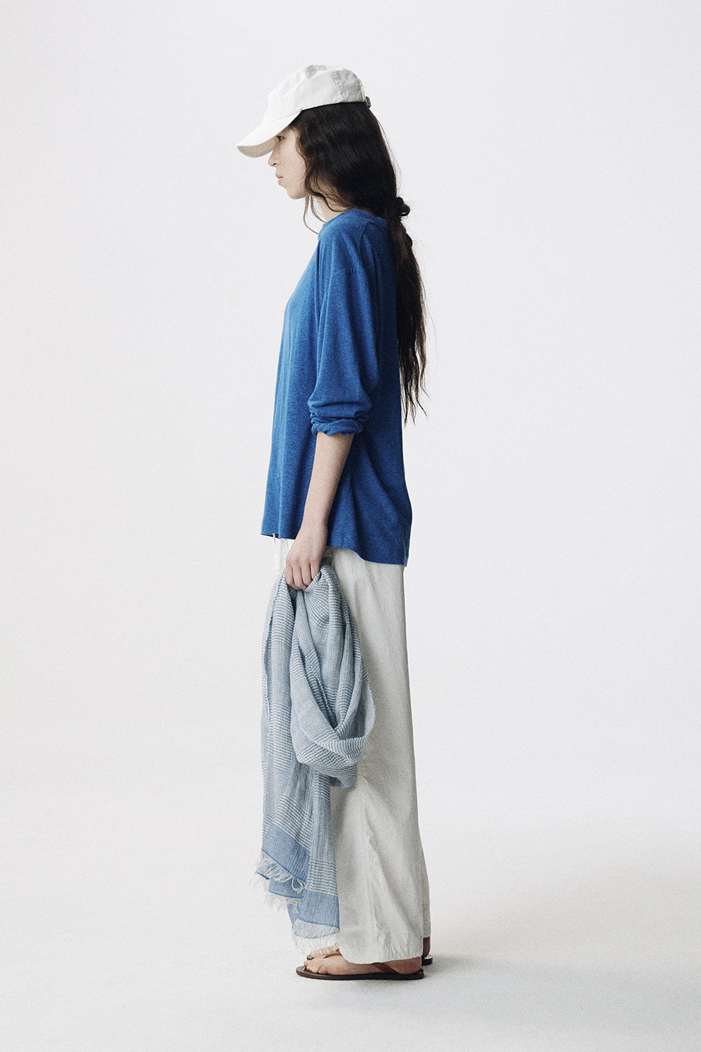 Nothing Written Coast linen long t-shirt (Sky blue)